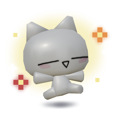 A jumping white anime cat